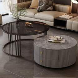 Modern Round Coffee Table Set with