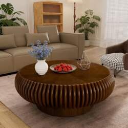 Modern Round Coffee Table with Storage