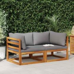 Modular-Ecksofas 2 Stück mit Auflagen Dunkelgrau