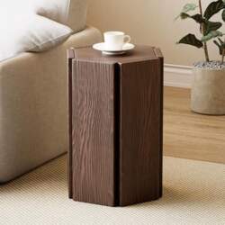 Nesting Solid Wood Stools, Hexagonal Thickened