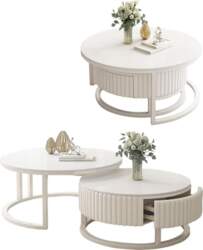 Round Coffee Table, Set of 2
