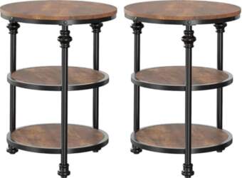 Round Coffee Table, Set of 2