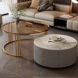 Round Coffee Table Set with Large