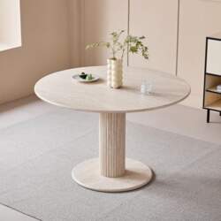 Round Dining Table with Cylindrical Legs