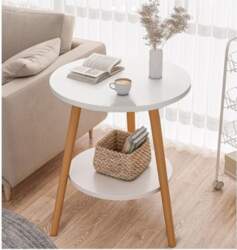 Round Side Table 2 Tier Small