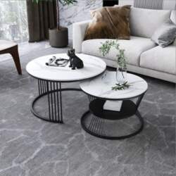 Set of 2 Marble Pattern Round