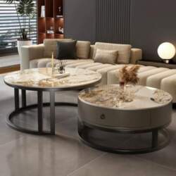 Set of 2 Round Coffee Tables