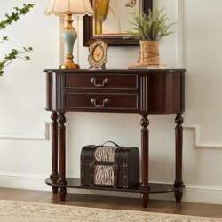 Solid Wood Crescent Moon Console with