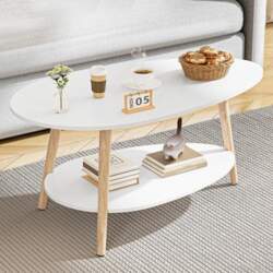 Solid Wood Tea Table, Oval Double