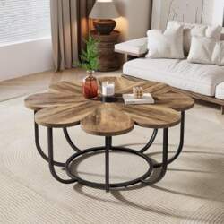 Tribesigns Coffee Table, Modern Flower Shape