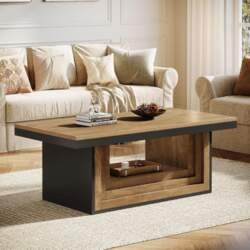 Tribesigns Rectangular Open Storage Coffee Table