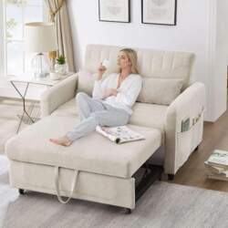 Two-seater sofa with sleep function, folding