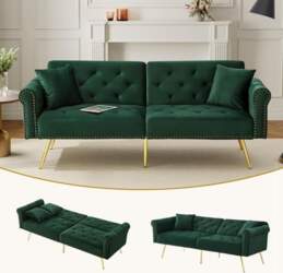 Two-Seater Sofa with Sleep Function, Velvet