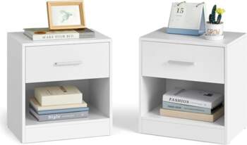 VASAGLE Bedside Table, Set of 2