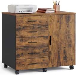 VASAGLE Rolling Container, Mobile Filing Cabinet