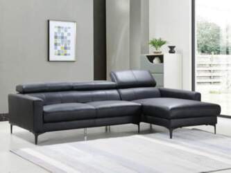 Vente-unique Florence Leather Corner Sofa -