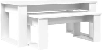 White Rectangular Engineered Wood Coffee Table