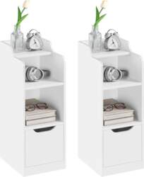 Yaheetech Narrow Bedside Table, Set of
