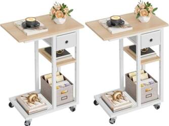 YITAHOME 2 x Side Table, C-Shape