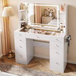 YITAHOME Large Dressing Table with Adjustable