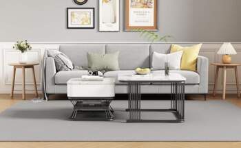 2-Piece Coffee Table Set, Geometric Coffee