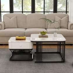 2-Piece Coffee Table Set, Geometric Coffee