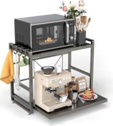 2-Tier Microwave Rack - Height Adjustable