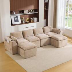 4-Seater Cloud Sofa with 2 Footstools