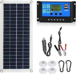 60 W Solarpanel-Set, komplett, Dual-USB, mit