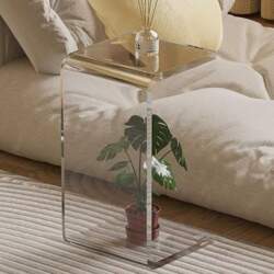 Acrylic Side Table, U-Shaped Small Side