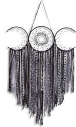 Black Triple Moon Macrame Wall Hanging