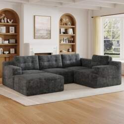 Boneless Sofa with Adjustable Footstool, Modular