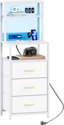 CAIYUN Bedside Table with LED &