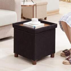 Classics Foldable Ottoman with Storage Walnut