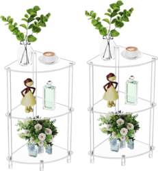 Clear Acrylic Triangle Side Table, Set