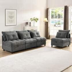 Cloud Modular Sofa, Antique Grey Sofa