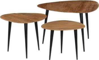 Coffee Table Set of 3 Solid