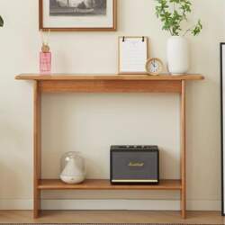 Console Table Wooden Shelf Slim Console