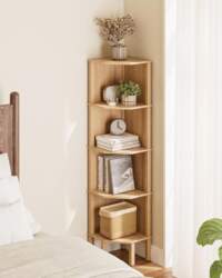 Corner Shelf, Corner Bookcase with 5