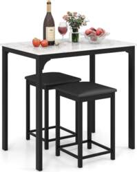 COSTWAY 3-Piece Dining Table Set, Bar