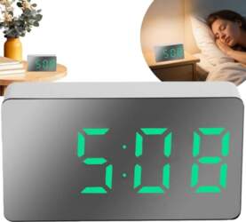 Digitālais LED modinātājs (zaļš), mini LED