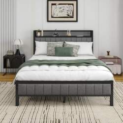 Double Bed Frame with Bed Headboard