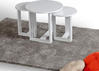 Elegant White Nesting Table Set (3