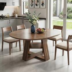 Extendable Round Dining Table, Dining Room