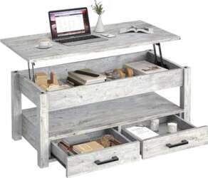 FABATO Coffee Table with Raised Compartment