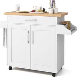 FANTASK Kitchen Trolley with Worktop, Serving