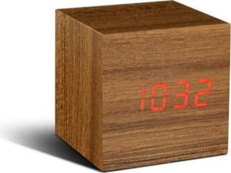 Gingko Cube Teak Click pulkstenis –