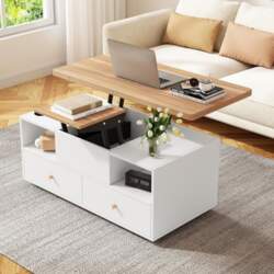 Height-Adjustable Coffee Table with Folding Function