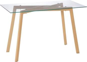 HOMCOM Dining Table Glass Kitchen Table