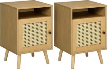 HOMCOM Set of 2 Bedside Table